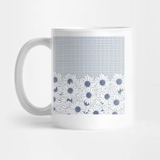 Daisy Grid Navy Blue Mug